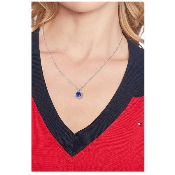 COLLAR ACERO TOMMY ICONIC CIRCLE AZUL