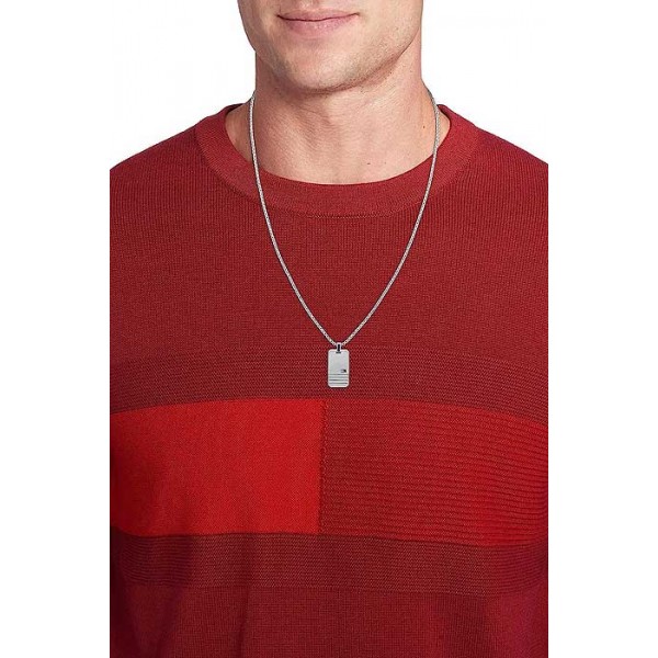 COLLAR PLACA ACERO TOMMY ICONIC STRIPES