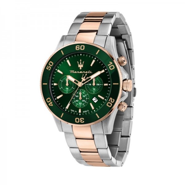 Reloj Maserati Competizione Hombre Plateado, Rosado y Verde Cronógrafo R8873600004