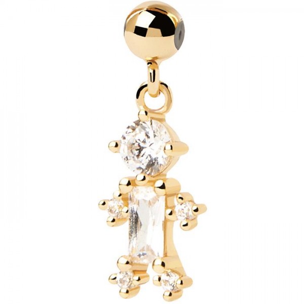 Charm Colgante PdPaola Niño Plata Baño Oro y Circonitas blancas CH01-085-U