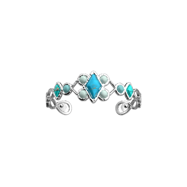 PULSERA LES GEORGETTES ROSACE SILVER TURQUESA