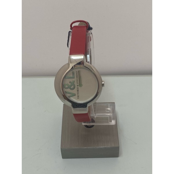 RELOJ VICTORIO&LUCCHINO LUNA ACERO PIEL ROJO