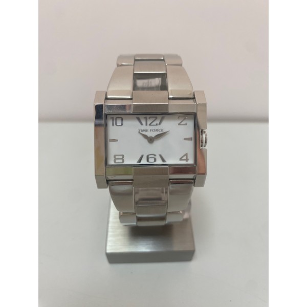 RELOJ TIME FORCE ACERO ESFERA BLANCA
