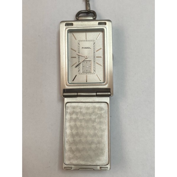 RELOJ FOSSIL BOLSILLO ACERO CUADRADO