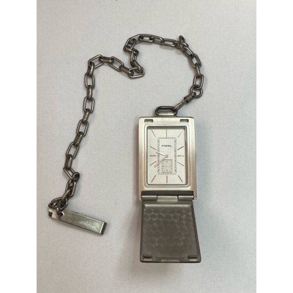 RELOJ FOSSIL BOLSILLO ACERO CUADRADO