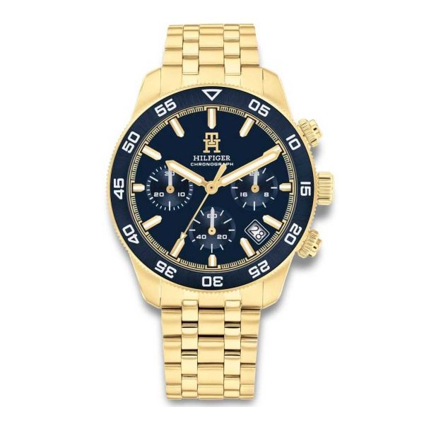 RELOJ ACERO CHAPADO TOMMY CRONO BLUE