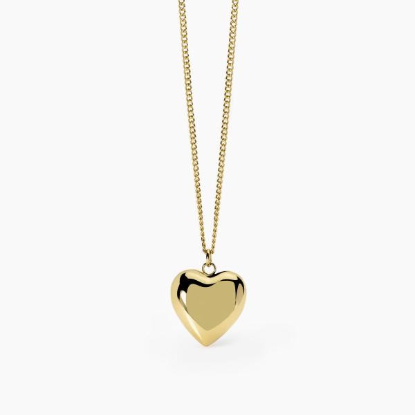 COLLAR ACERO CORAZON DORADO 2JEWELS