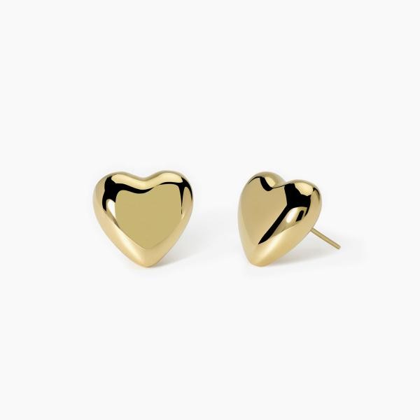 PENDIENTES ACERO CORAZON GRANDE DORADO 2JEWELS