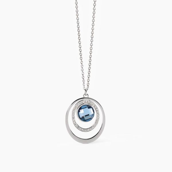 COLLAR ACERO CRISTAL PIEDRA AZUL 2JEWELLS