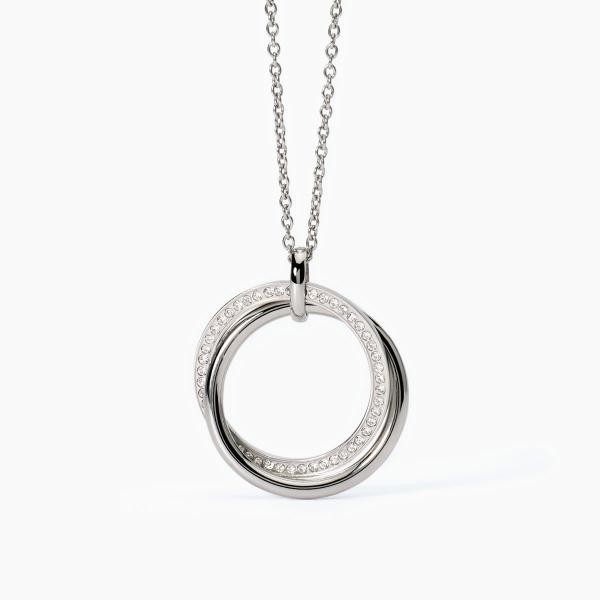 COLLAR ACERO DOBLE CIRCULO CRISTAL 2JEWELLS