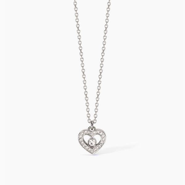 COLLAR ACERO CORAZON CRISTAL 2JEWELLS