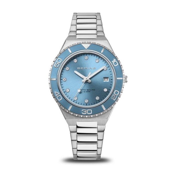 RELOJ ACERO SEÑORA BERING ACERO ESFERA AZUL