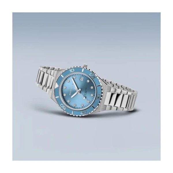 RELOJ ACERO SEÑORA BERING ACERO ESFERA AZUL