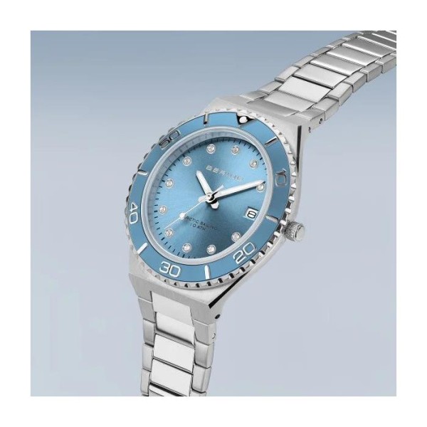 RELOJ ACERO SEÑORA BERING ACERO ESFERA AZUL