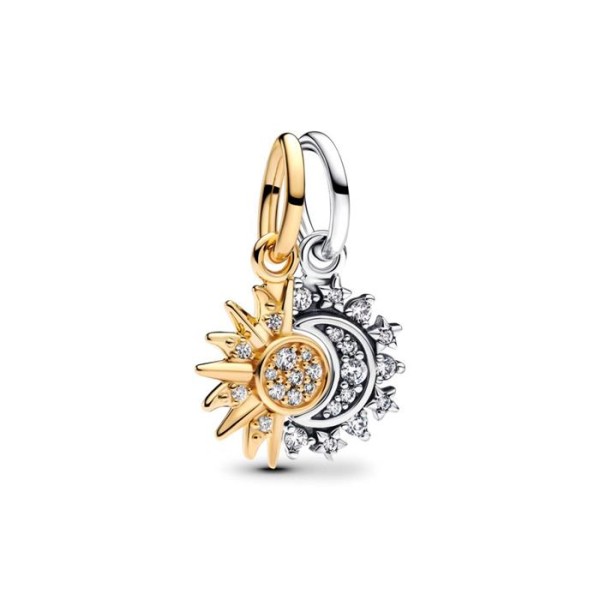 COLGANTE DOBLE PANDORA SOL Y LUNA 14K