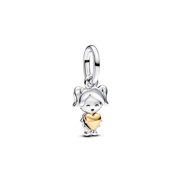 CHARM PANDORA NIÑA GRABABALE CORAZON 14K