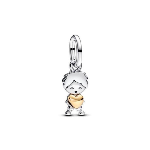 CHARM PANDORA NIÑO GRABABALE CORAZON 14K