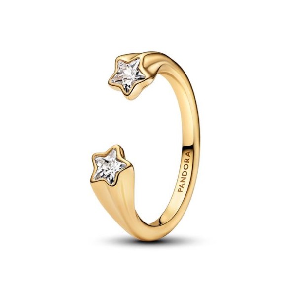 SORTIJA PANDORA 14K ESTRELLAS CIRCONITAS