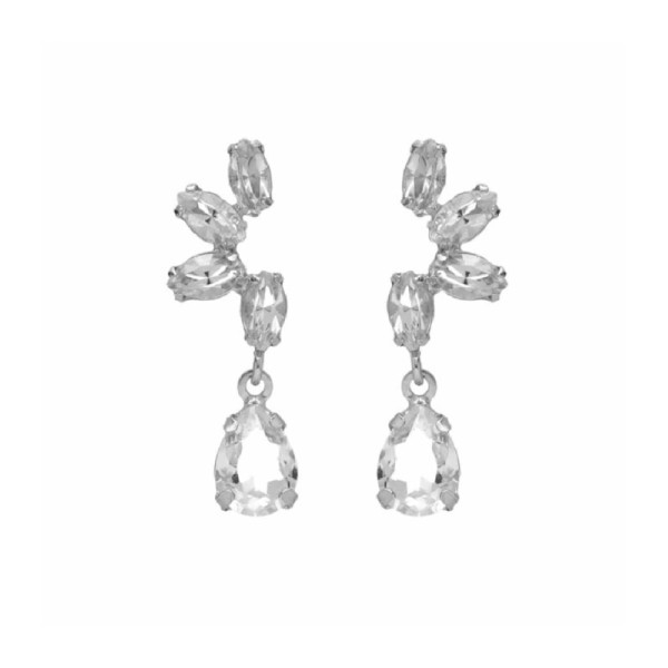PENDIENTES VICTORIA CRUZ MEDIA FLOR CRISTAL