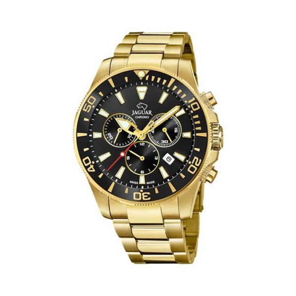 RELOJ JAGUAR CHAPADO ESFERA NEGRA CHRON
