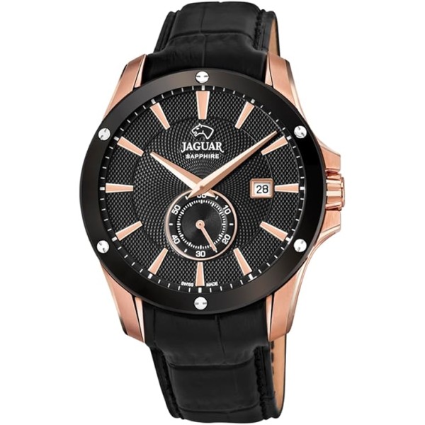 RELOJ JAGUAR PIEL CAJA ROSE ESFERA NEGRA