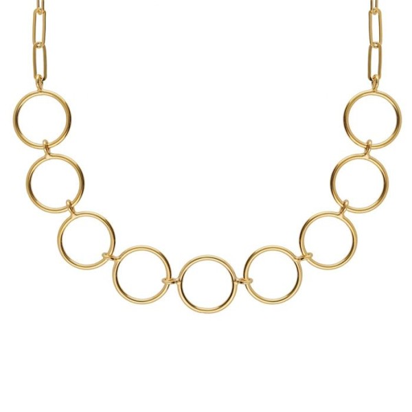 COLLAR VICTORIA CRUZ CIRCULOS BAÑO ORO