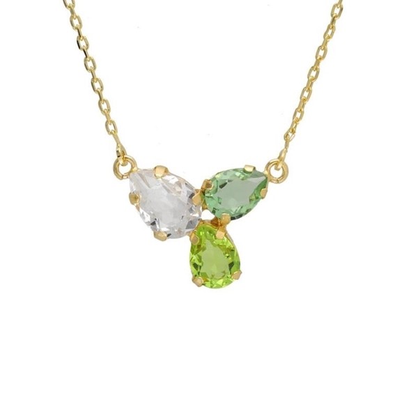 COLLAR VICTORIA CRUZ PERIDOT BAÑO ORO