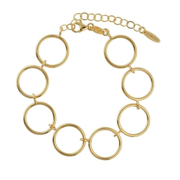 PULSERA VICTORIA CRUZ CIRCULOS BAÑO ORO