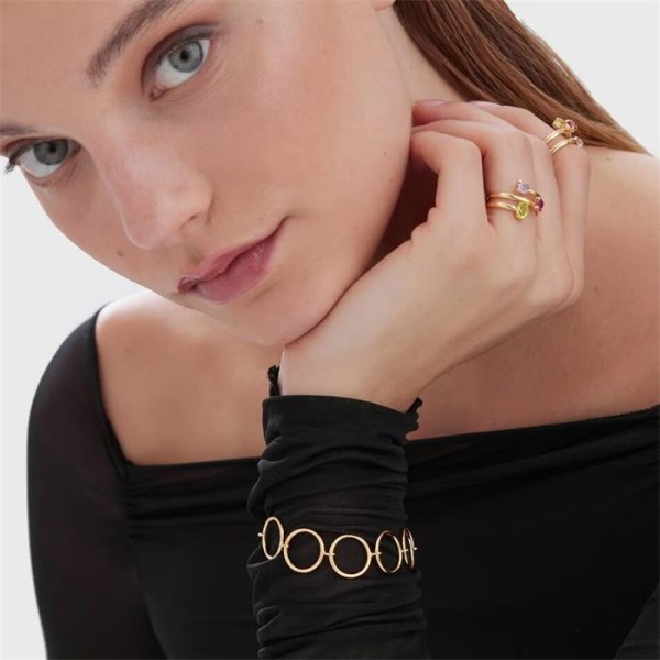 PULSERA VICTORIA CRUZ CIRCULOS BAÑO ORO