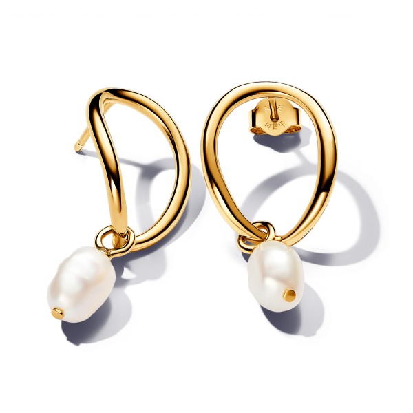 PENDIENTES PANDORA FORMA ORGANICA PERLA