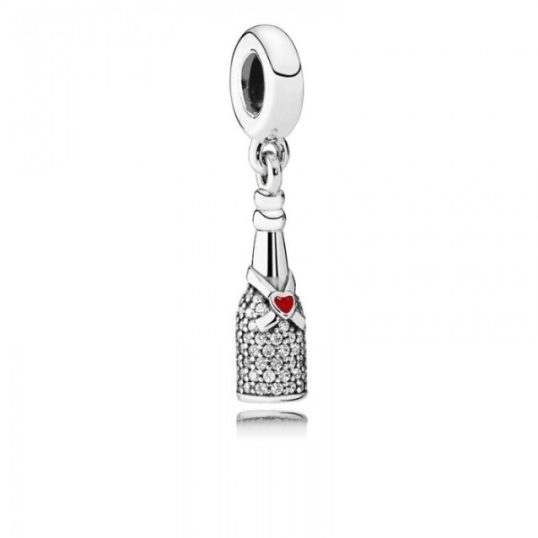 CHARM PANDORA PLATA CIRC ESM BOTELLA