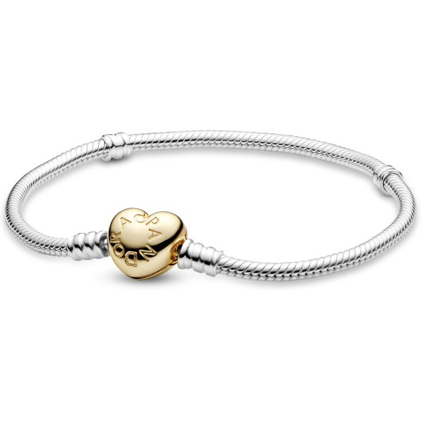 PULSERA PANDORA SNAKE CIERRE CORAZON 14K
