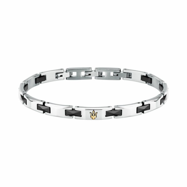 PULSERA MASERATI COMBINADA CERAMICA NEGRA