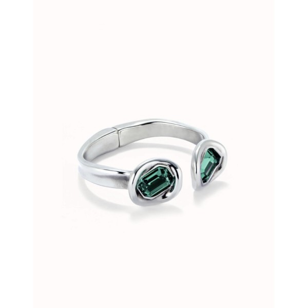 PULSERA UNODE50 RIGIDA CRISTAL VERDE FACETADO
