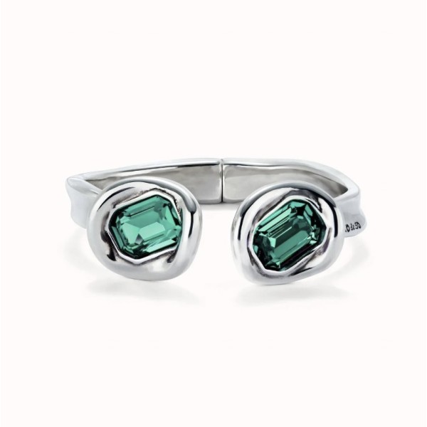 PULSERA UNODE50 RIGIDA CRISTAL VERDE FACETADO