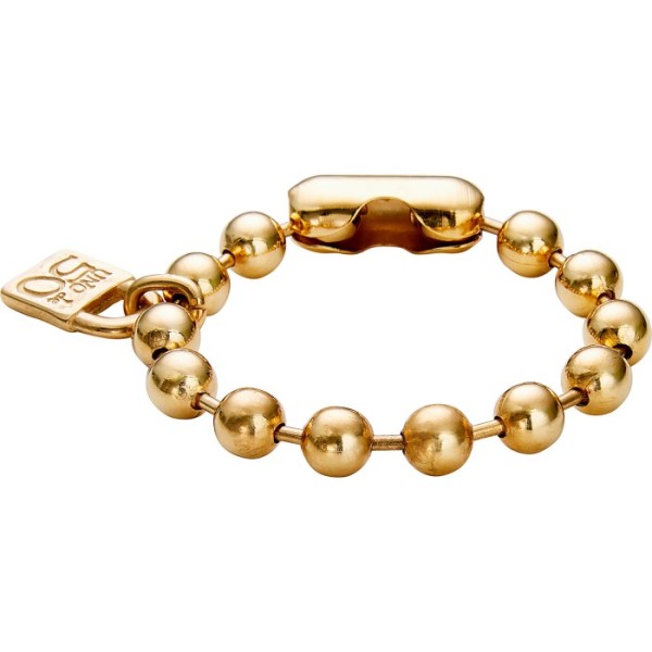 PULSERA UNODE50 BAÑO ORO BOLAS CANDADO