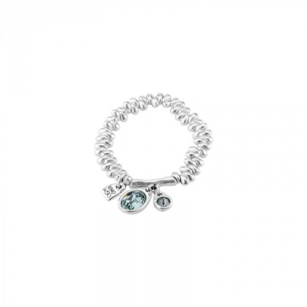 PULSERA UNODE50 BAÑO PLATA  SWAROSKI