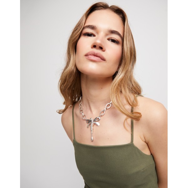 COLLAR UNODE50 ESLABON LIBELULA  PLATA