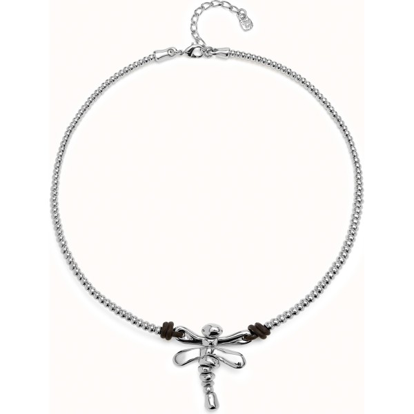 COLLAR UNODE50 LIBELULA BAÑO PLATA