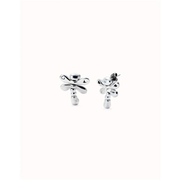 PENDIENTES UNODE50 LIBELULA BAÑO PLATA