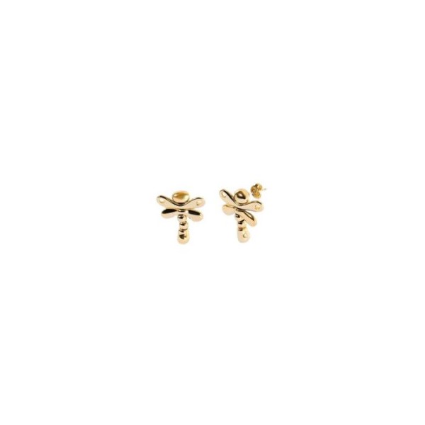 PENDIENTES UNODE50 BAÑO ORO LIBELULA