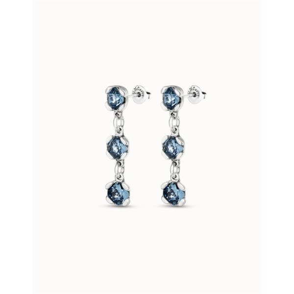 PENDIENTES SUBLIME BLUE UNODE50 PLATA CRISTALES AZULES
