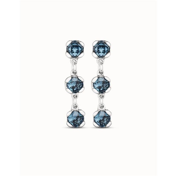 PENDIENTES SUBLIME BLUE UNODE50 PLATA CRISTALES AZULES