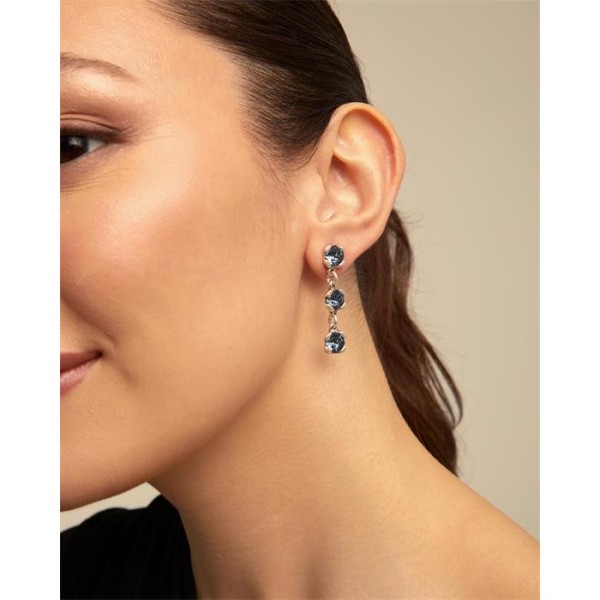 PENDIENTES SUBLIME BLUE UNODE50 PLATA CRISTALES AZULES