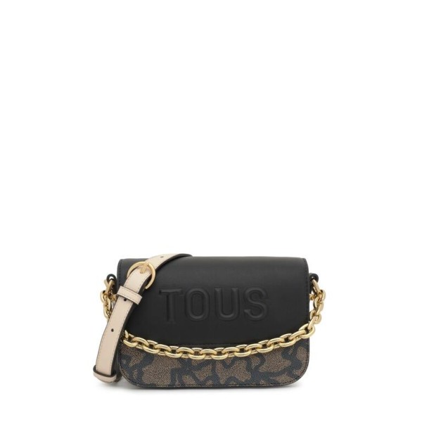 Bandolera pequeña camel y beige Chain Kaos Icon