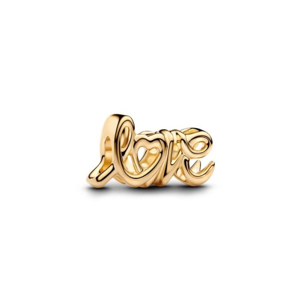Charm Love Escrito a Mano Baño Oro