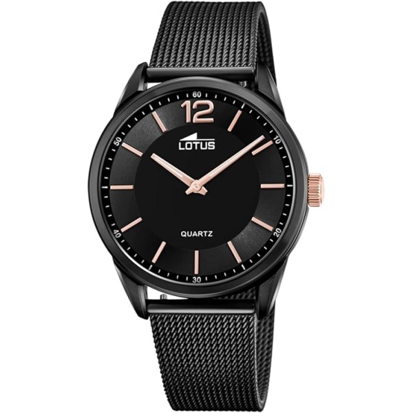 RELOJ LOTUS 18736/B NEGRO CORREA DE ACERO INOXIDABLE 316L, HOMBRE