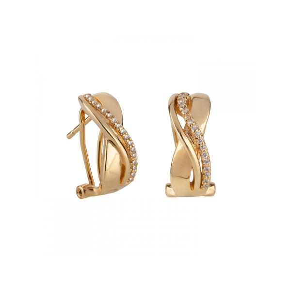Pendientes Vidal & Vidal Dorados Mujer G2867A Triple Banda Cruzada Con Circonitas