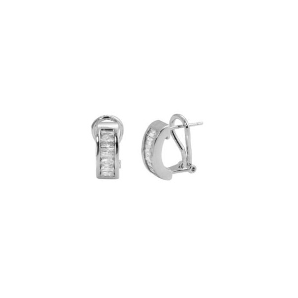 PENDIENTES BAÑADOS EN RODIO ARO CIRCONITAS BAGUETTE VIDAL & VIDAL