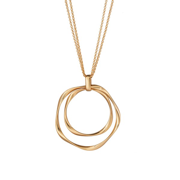 Colgante Wave colección Marès Chapado Oro 18 Kt doble aro